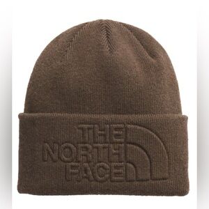 NWT THE NORTH FACE gorpcore outdoor ski Chocolate Brown Embossed Logo Beanie